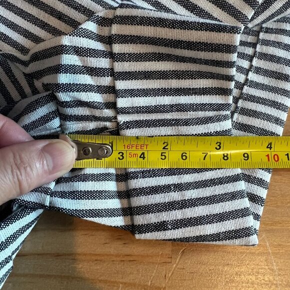 Evidnt Anthro High Rise Short SMALL White Gray Striped Linen Blend - Picture 10 of 10